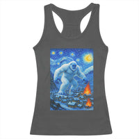 Yeti Cryptid Christmas Racerback Tank Top Winter Monster Starry Night Xmas - Wonder Print Shop