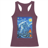 Yeti Cryptid Christmas Racerback Tank Top Winter Monster Starry Night Xmas - Wonder Print Shop