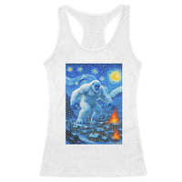 Yeti Cryptid Christmas Racerback Tank Top Winter Monster Starry Night Xmas - Wonder Print Shop