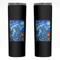 Yeti Cryptid Christmas Skinny Tumbler Winter Monster Starry Night Xmas - Wonder Print Shop