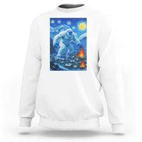 Yeti Cryptid Christmas Sweatshirt Winter Monster Starry Night Xmas - Wonder Print Shop