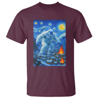 Yeti Cryptid Christmas T Shirt Winter Monster Starry Night Xmas - Wonder Print Shop