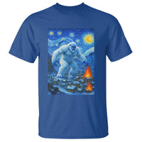 Yeti Cryptid Christmas T Shirt Winter Monster Starry Night Xmas - Wonder Print Shop