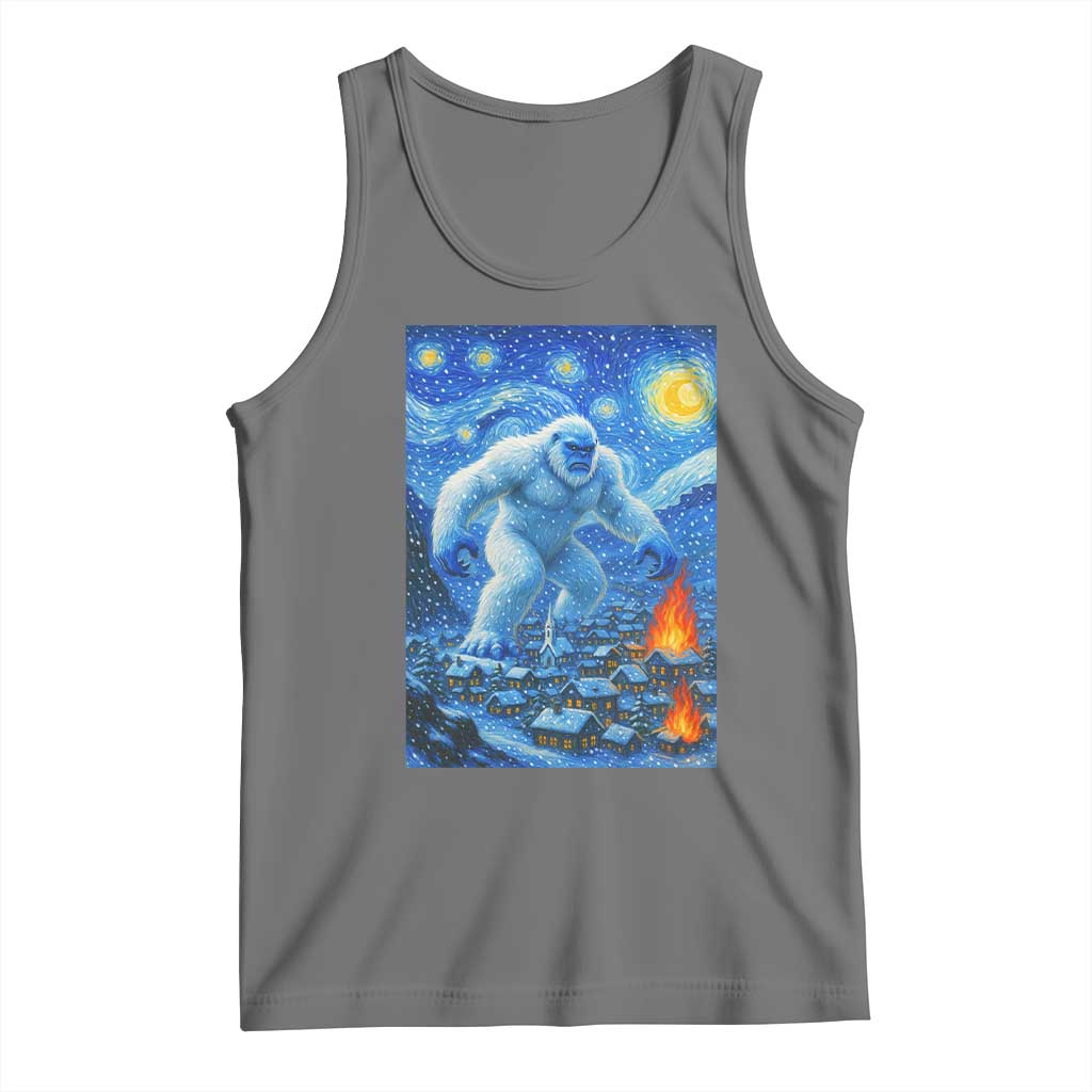 Yeti Cryptid Christmas Tank Top Winter Monster Starry Night Xmas - Wonder Print Shop