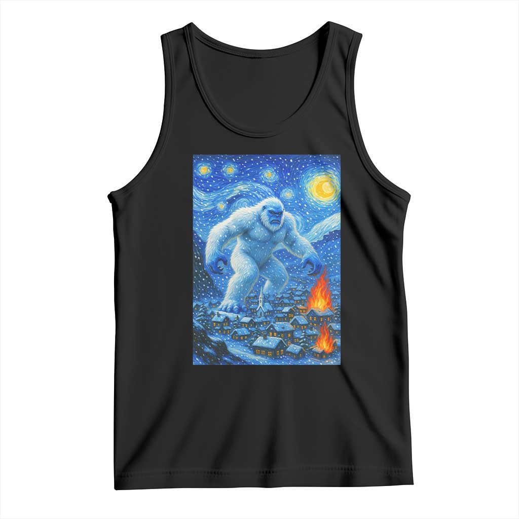 Yeti Cryptid Christmas Tank Top Winter Monster Starry Night Xmas - Wonder Print Shop