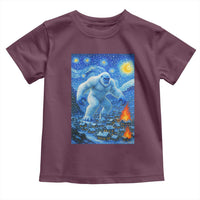 Yeti Cryptid Christmas Toddler T Shirt Winter Monster Starry Night Xmas - Wonder Print Shop