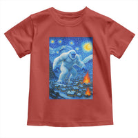 Yeti Cryptid Christmas Toddler T Shirt Winter Monster Starry Night Xmas - Wonder Print Shop