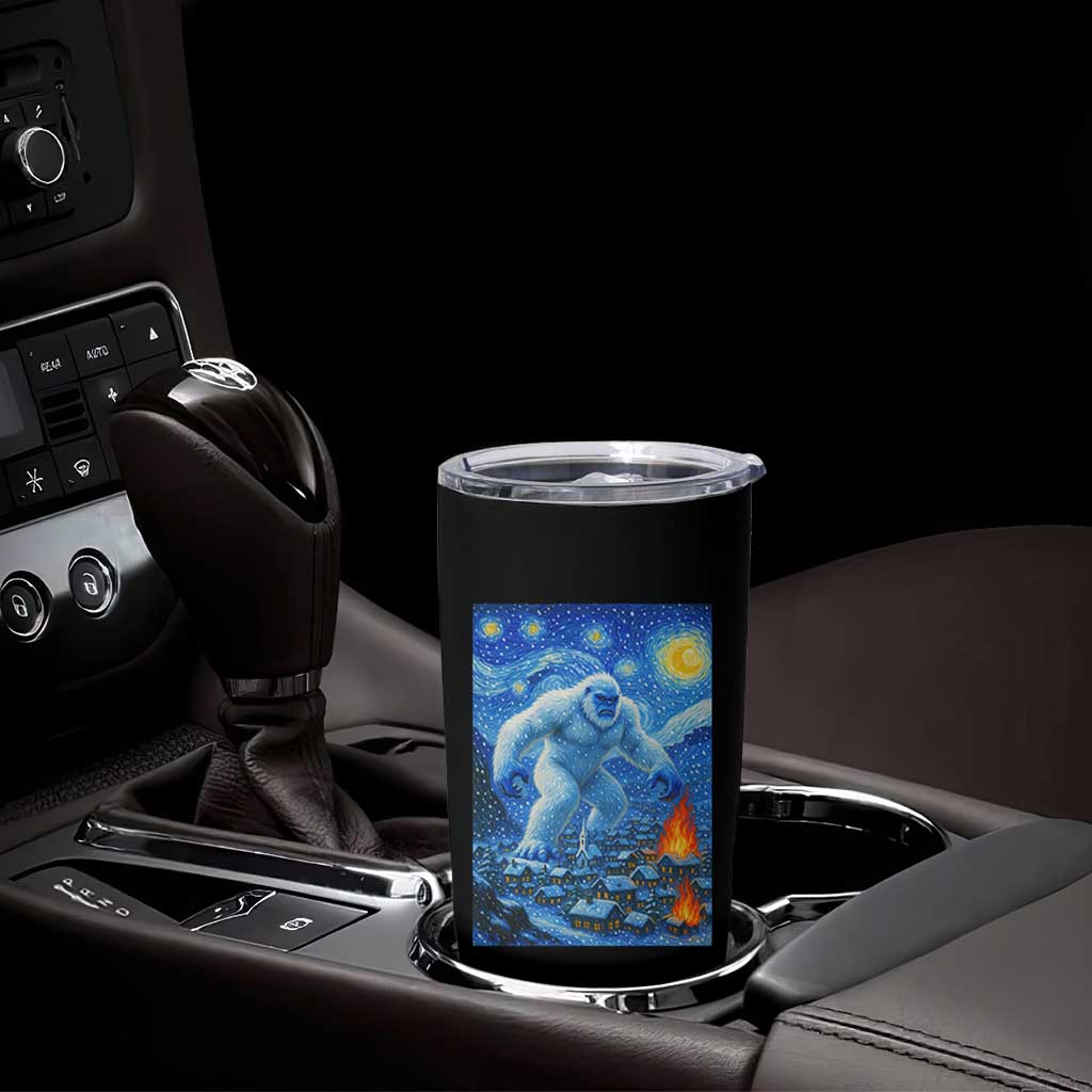 Yeti Cryptid Christmas Tumbler Cup Winter Monster Starry Night Xmas - Wonder Print Shop