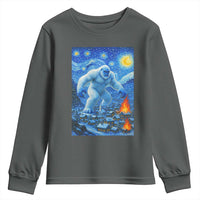 Yeti Cryptid Christmas Youth Sweatshirt Winter Monster Starry Night Xmas - Wonder Print Shop