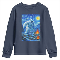 Yeti Cryptid Christmas Youth Sweatshirt Winter Monster Starry Night Xmas - Wonder Print Shop