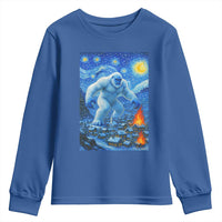 Yeti Cryptid Christmas Youth Sweatshirt Winter Monster Starry Night Xmas - Wonder Print Shop