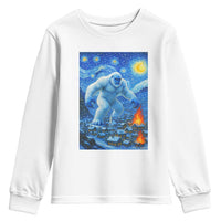 Yeti Cryptid Christmas Youth Sweatshirt Winter Monster Starry Night Xmas - Wonder Print Shop