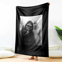 Bigfoot Selfie Christmas Throw Blanket Sasquatch Yeti Rock On Hand - Wonder Print Shop