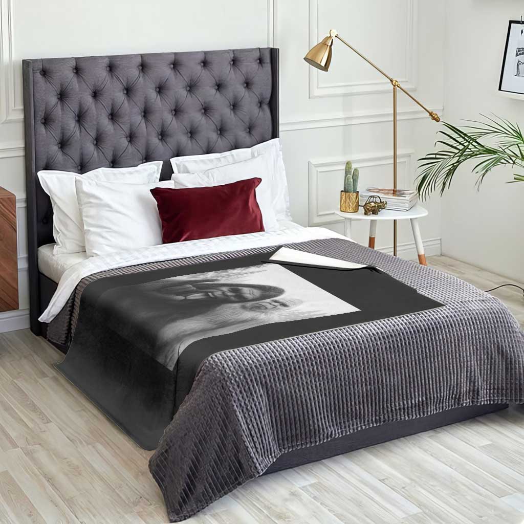 Bigfoot Selfie Christmas Throw Blanket Sasquatch Yeti Rock On Hand - Wonder Print Shop