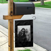 Bigfoot Selfie Christmas Garden Flag Sasquatch Yeti Rock On Hand - Wonder Print Shop