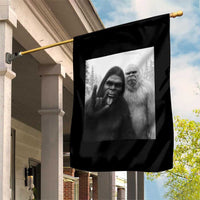 Bigfoot Selfie Christmas Garden Flag Sasquatch Yeti Rock On Hand - Wonder Print Shop