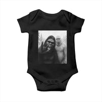 Bigfoot Selfie Christmas Baby Onesie Sasquatch Yeti Rock On Hand - Wonder Print Shop