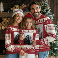 Bigfoot Selfie Xmas Ugly Christmas Sweater Sasquatch Yeti Rock On Hand - Wonder Print Shop