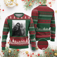 Bigfoot Selfie Xmas Ugly Christmas Sweater Sasquatch Yeti Rock On Hand - Wonder Print Shop