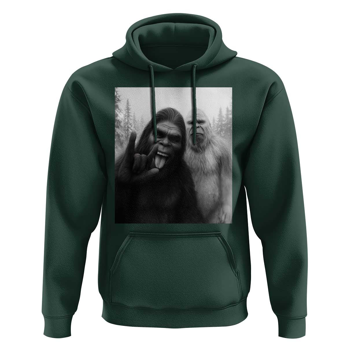 Bigfoot Selfie Christmas Hoodie Sasquatch Yeti Rock On Hand - Wonder Print Shop