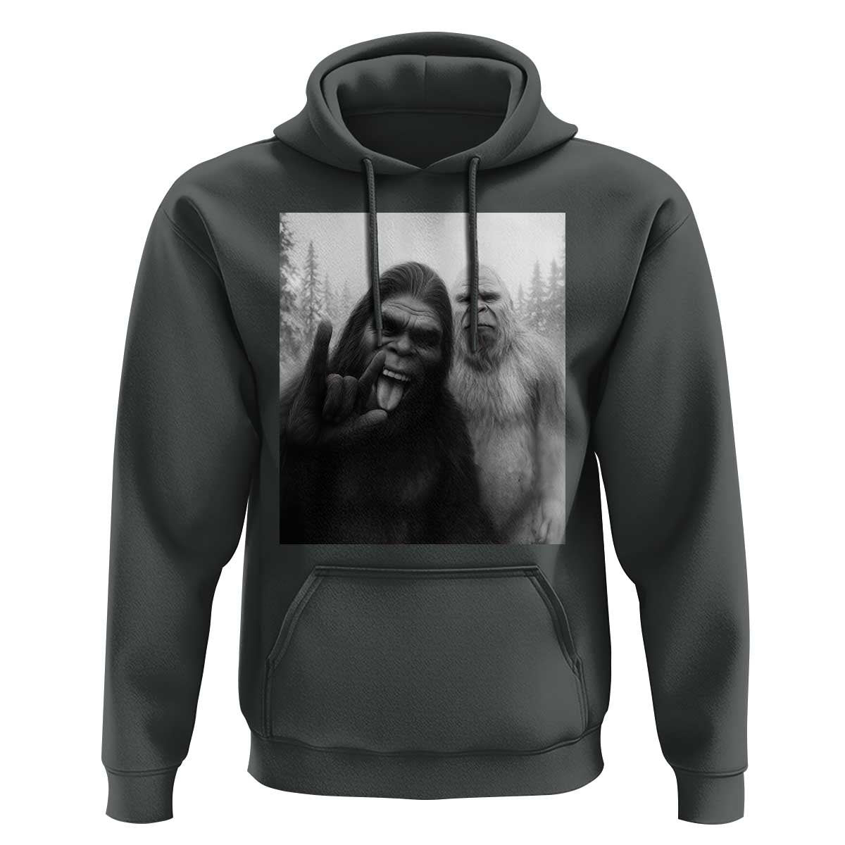 Bigfoot Selfie Christmas Hoodie Sasquatch Yeti Rock On Hand - Wonder Print Shop