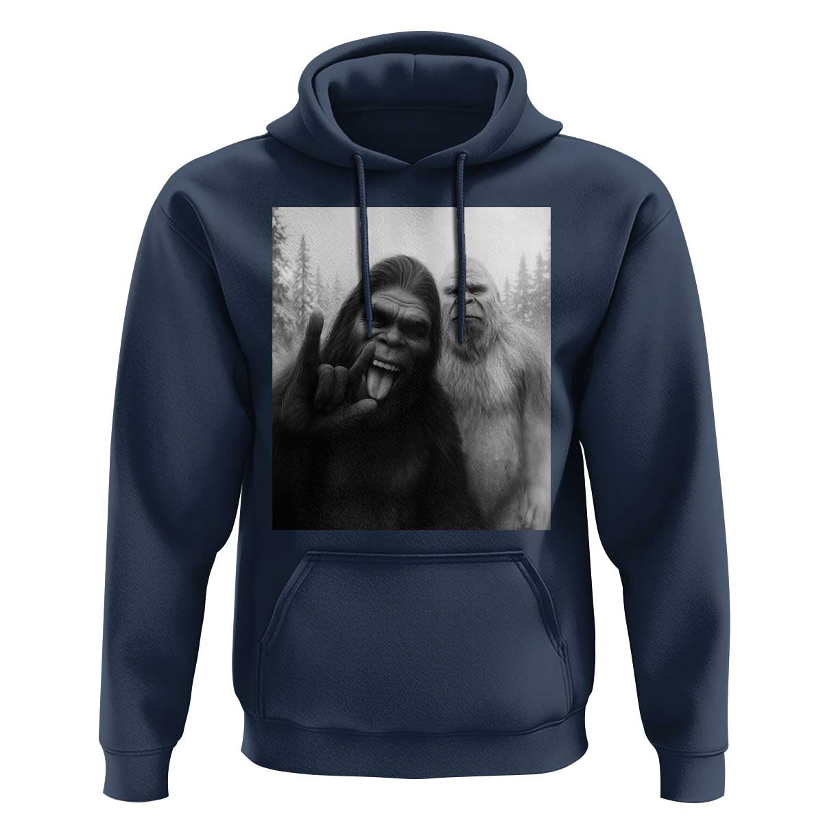 Bigfoot Selfie Christmas Hoodie Sasquatch Yeti Rock On Hand - Wonder Print Shop