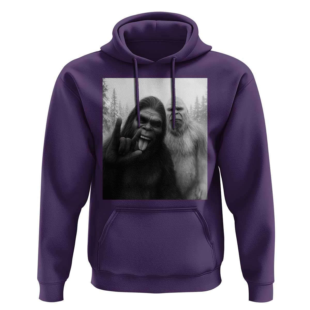Bigfoot Selfie Christmas Hoodie Sasquatch Yeti Rock On Hand - Wonder Print Shop
