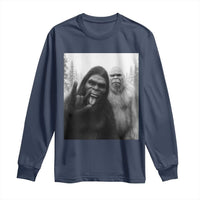 Bigfoot Selfie Christmas Long Sleeve Shirt Sasquatch Yeti Rock On Hand - Wonder Print Shop