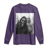 Bigfoot Selfie Christmas Long Sleeve Shirt Sasquatch Yeti Rock On Hand - Wonder Print Shop