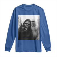 Bigfoot Selfie Christmas Long Sleeve Shirt Sasquatch Yeti Rock On Hand - Wonder Print Shop