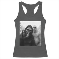 Bigfoot Selfie Christmas Racerback Tank Top Sasquatch Yeti Rock On Hand - Wonder Print Shop