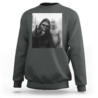 Bigfoot Selfie Christmas Sweatshirt Sasquatch Yeti Rock On Hand - Wonder Print Shop
