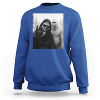 Bigfoot Selfie Christmas Sweatshirt Sasquatch Yeti Rock On Hand - Wonder Print Shop