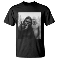Bigfoot Selfie Christmas T Shirt Sasquatch Yeti Rock On Hand - Wonder Print Shop