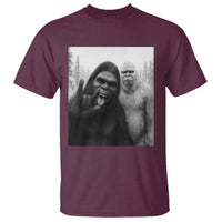 Bigfoot Selfie Christmas T Shirt Sasquatch Yeti Rock On Hand - Wonder Print Shop