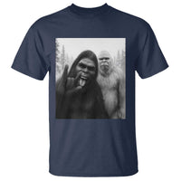 Bigfoot Selfie Christmas T Shirt Sasquatch Yeti Rock On Hand - Wonder Print Shop