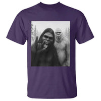 Bigfoot Selfie Christmas T Shirt Sasquatch Yeti Rock On Hand - Wonder Print Shop