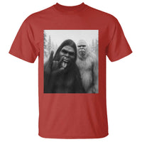 Bigfoot Selfie Christmas T Shirt Sasquatch Yeti Rock On Hand - Wonder Print Shop