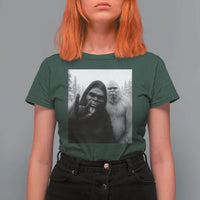Bigfoot Selfie Christmas T Shirt For Women Sasquatch Yeti Rock On Hand - Wonder Print Shop