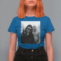 Bigfoot Selfie Christmas T Shirt For Women Sasquatch Yeti Rock On Hand - Wonder Print Shop