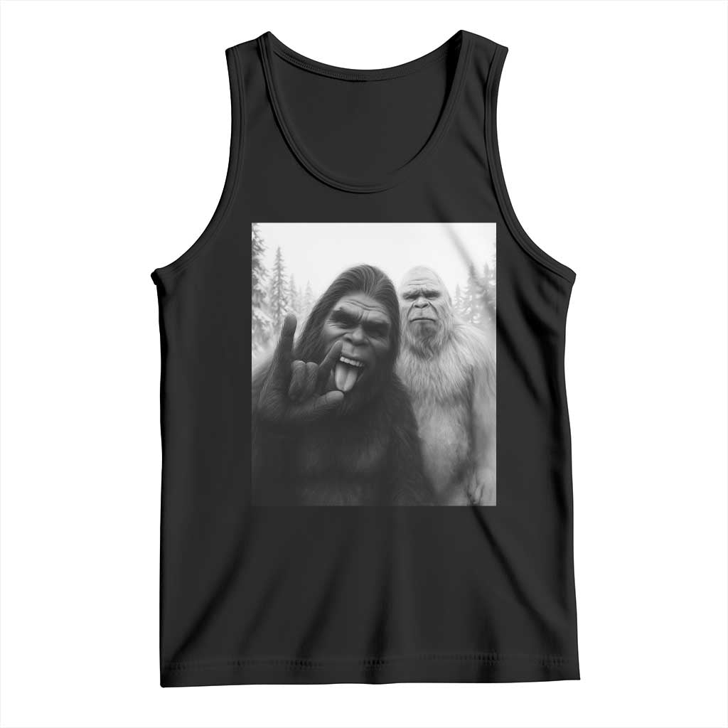 Bigfoot Selfie Christmas Tank Top Sasquatch Yeti Rock On Hand - Wonder Print Shop
