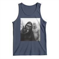 Bigfoot Selfie Christmas Tank Top Sasquatch Yeti Rock On Hand - Wonder Print Shop