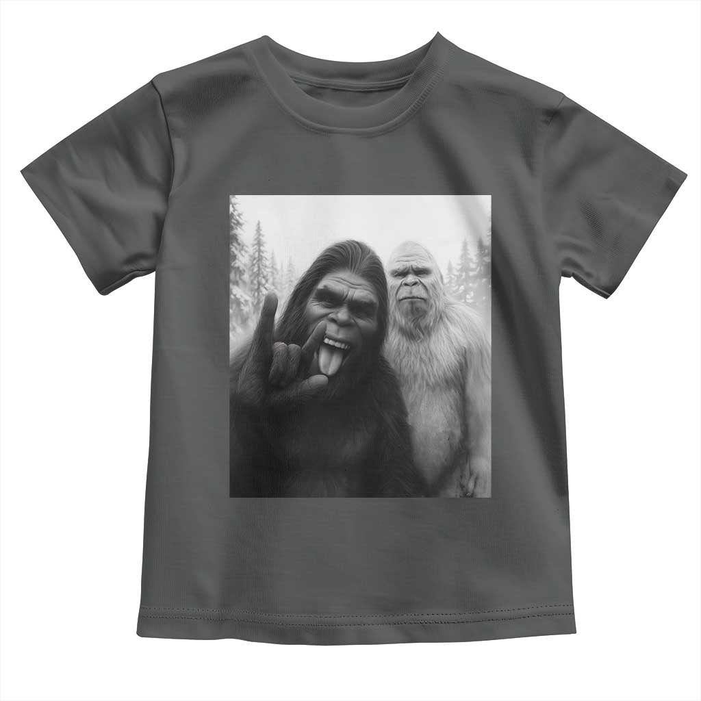 Bigfoot Selfie Christmas Toddler T Shirt Sasquatch Yeti Rock On Hand - Wonder Print Shop