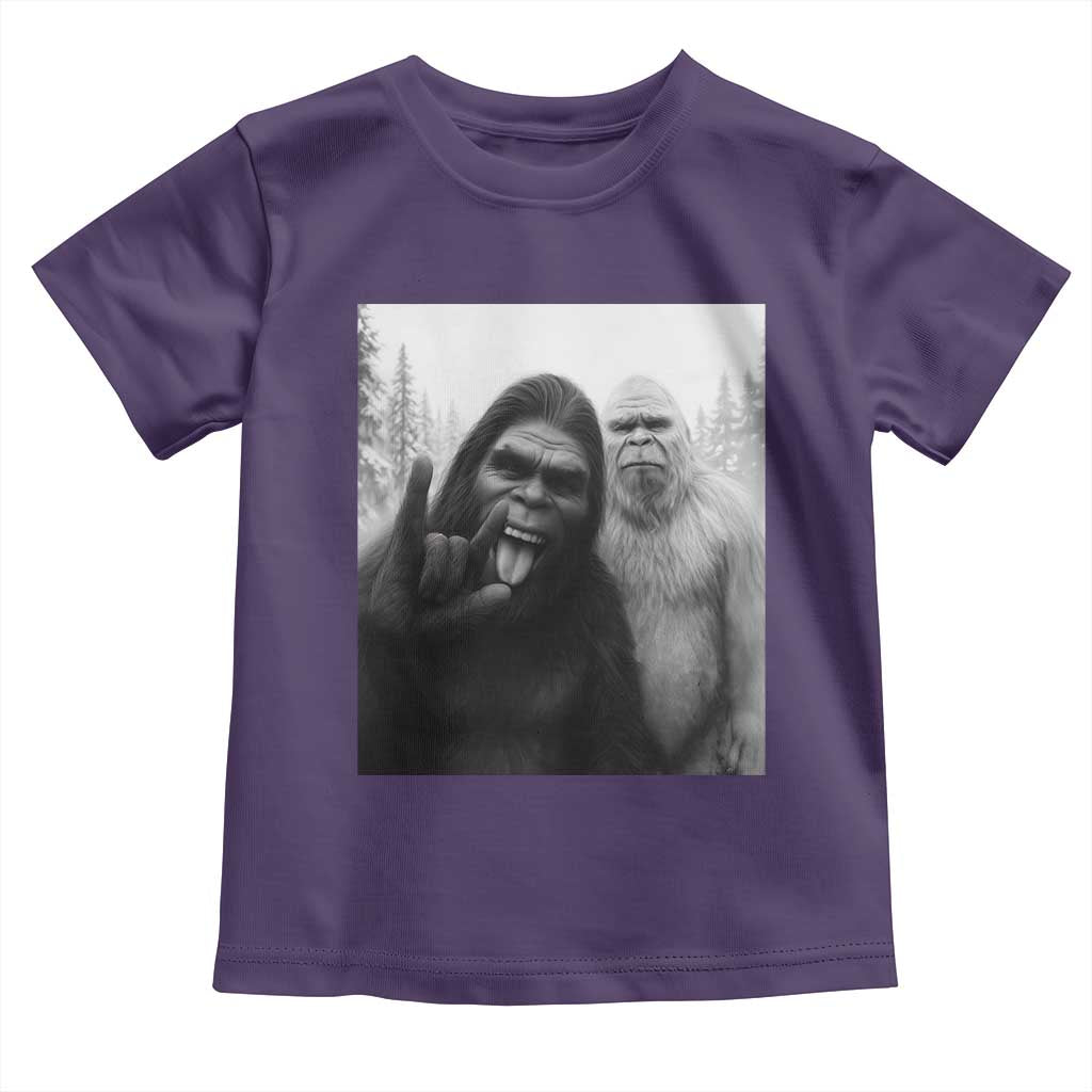Bigfoot Selfie Christmas Toddler T Shirt Sasquatch Yeti Rock On Hand - Wonder Print Shop