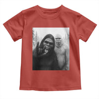 Bigfoot Selfie Christmas Toddler T Shirt Sasquatch Yeti Rock On Hand - Wonder Print Shop