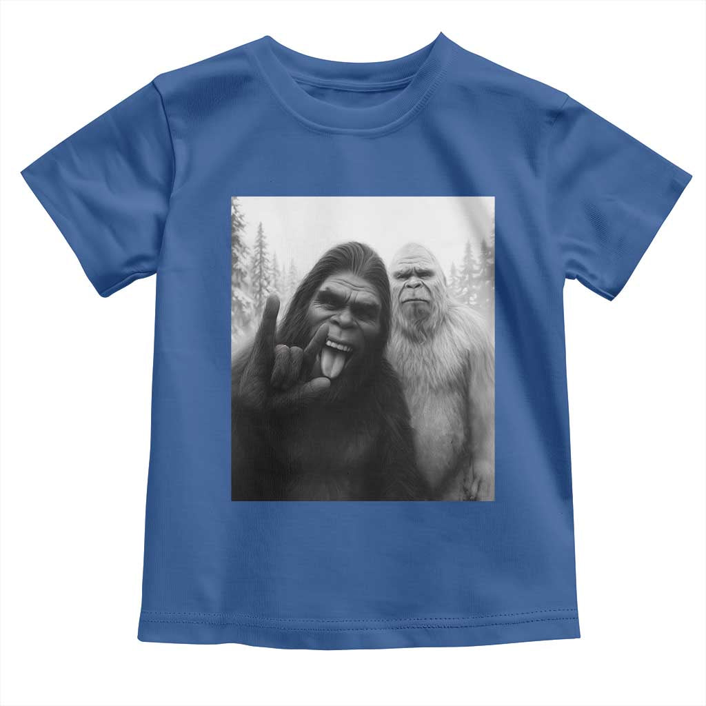Bigfoot Selfie Christmas Toddler T Shirt Sasquatch Yeti Rock On Hand - Wonder Print Shop