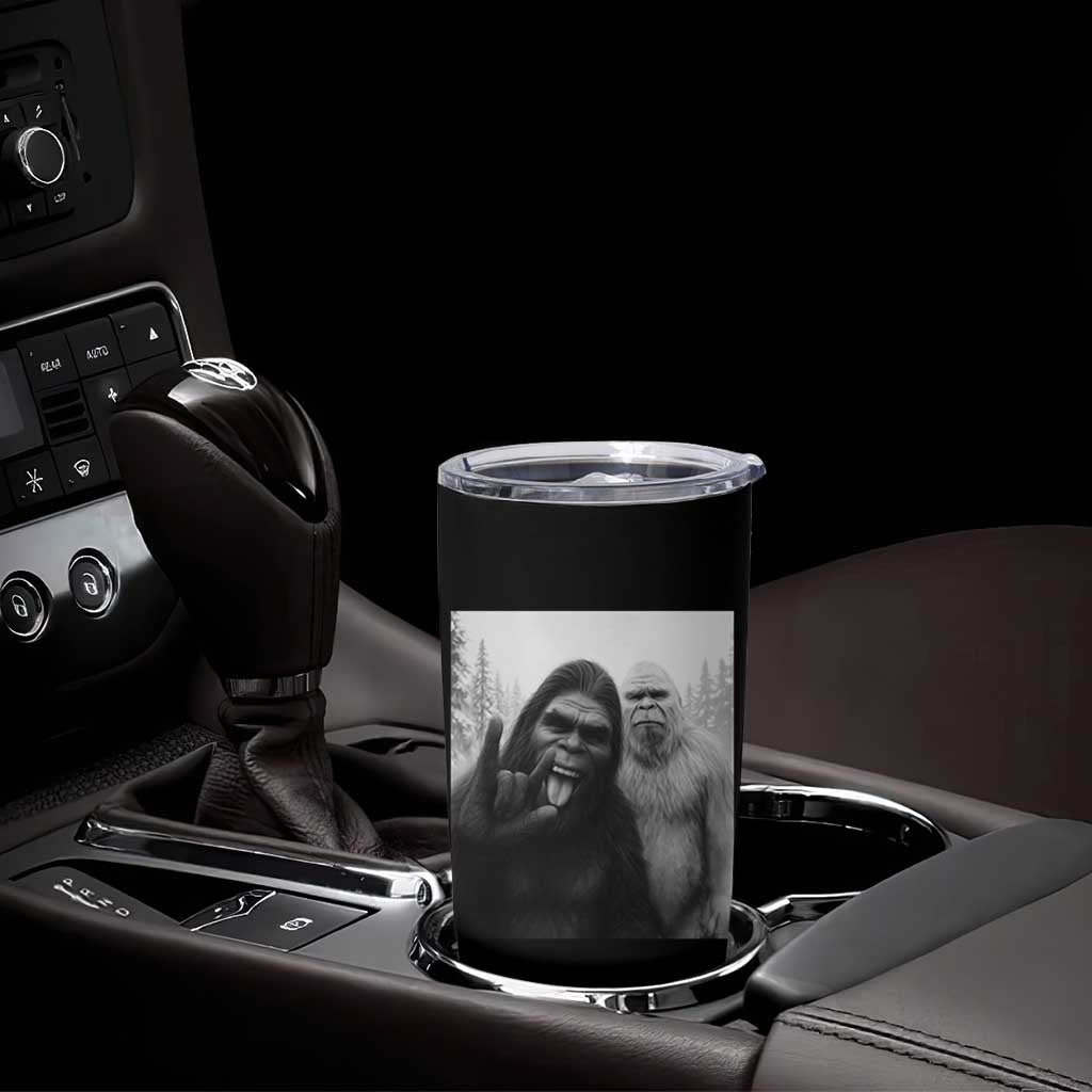 Bigfoot Selfie Christmas Tumbler Cup Sasquatch Yeti Rock On Hand - Wonder Print Shop