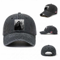 Bigfoot Selfie Christmas Washed Cotton Baseball Cap Sasquatch Yeti Rock On Hand