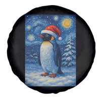 Penguin Christmas Spare Tire Cover Starry Night Van Gogh - Wonder Print Shop