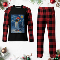 Penguin Christmas Plaid Pajama Set Starry Night Van Gogh - Wonder Print Shop